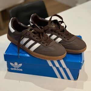 adidas Samba Leather Sneakers - Brown/White